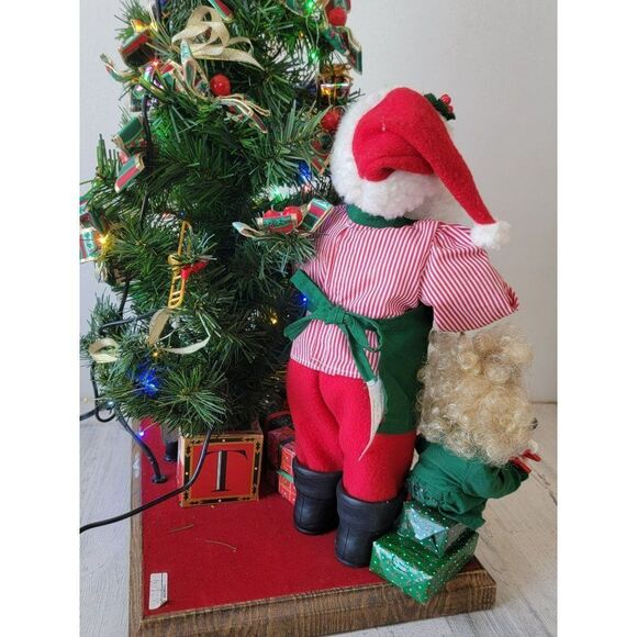 Holiday Creations 1993 Santa Claus tree animated elf kid Xmas present - Picture 16 of 16
